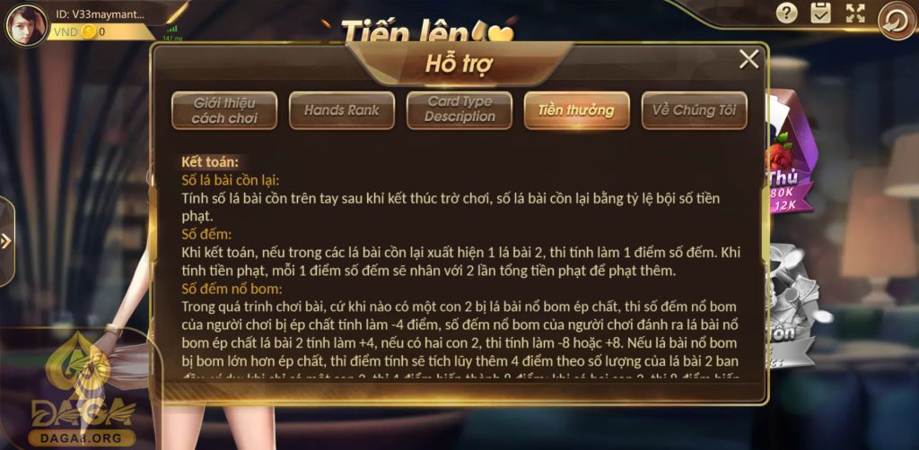 Tiến lên miền bắc daga – Game cá cược trực tuyến được yêu thích nhất 2024